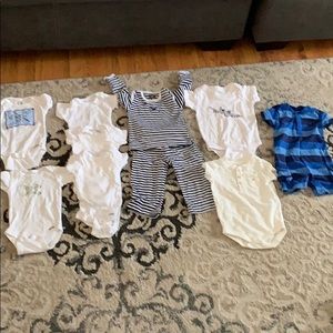 Baby boy 3-6 month onesies and pajamas